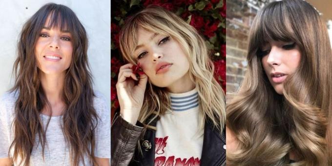 cortes de pelo de las mujeres de moda de 2019: hippie pelo largo