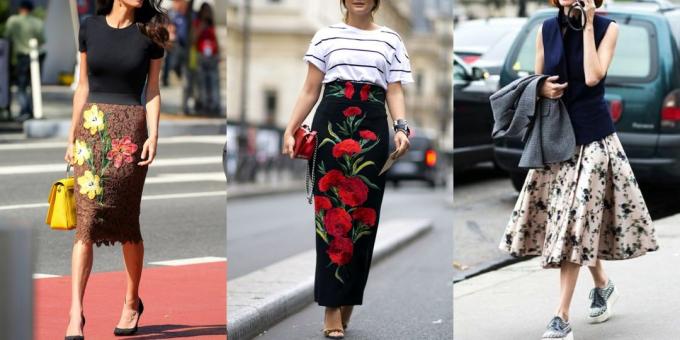 Faldas de moda 2019 con estampados florales