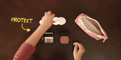 Cómo empacar en una maleta: Como doblar los cosméticos y artículos de tocador