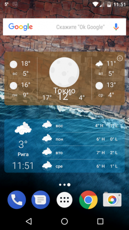 El tiempo Wiz: los widgets