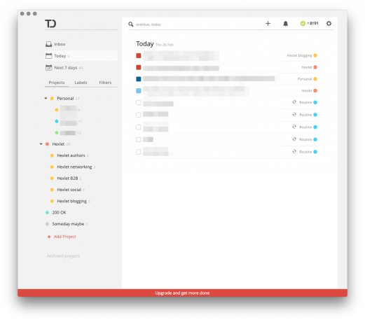 pantalla Todoist