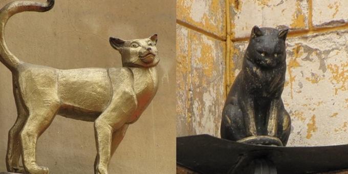 Monumentos de San Petersburgo: Gato monumento Eliseo y el gato Vasilisa