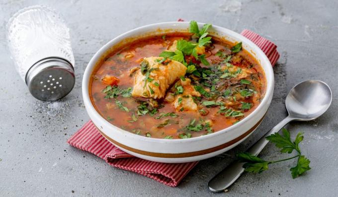 Sopa de pescado en italiano