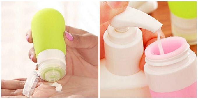 botella de silicona para los cosméticos