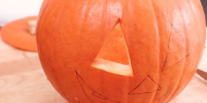 calabaza en Halloween: eliminar el recorte de la parte