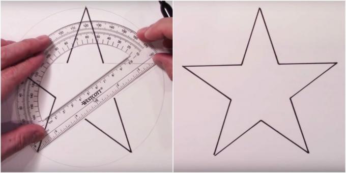 Cómo dibujar una estrella usando un transportador