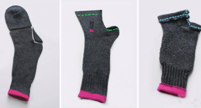 Cómo hacer regalos en la víspera de Año Nuevo con sus propias manos: guantes de calcetines viejos