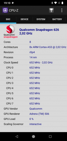 Xiaomi Mi A2 Lite: CPU-Z