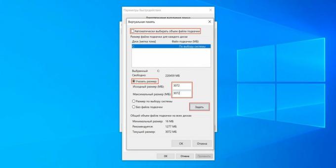 Cambiar el tamaño del archivo de paginación de Windows 10