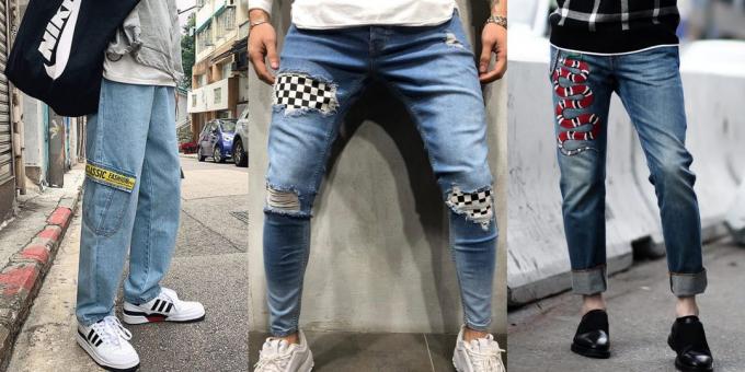 jeans para hombres en 2019 con acentos de color