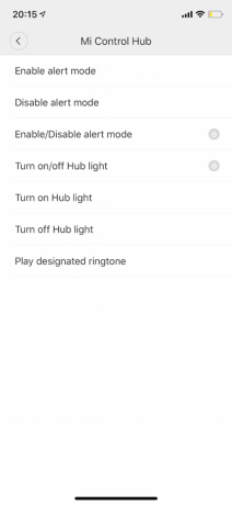 Xiaomi Mi inteligente: elección de la acción cuando se presiona