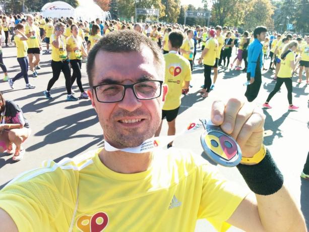 Alexander Khoroshilov en el maratón de Moscú