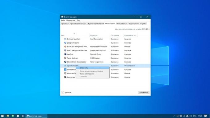 Configuración de Windows 10: Desactivar aplicaciones de inicio automático innecesarios