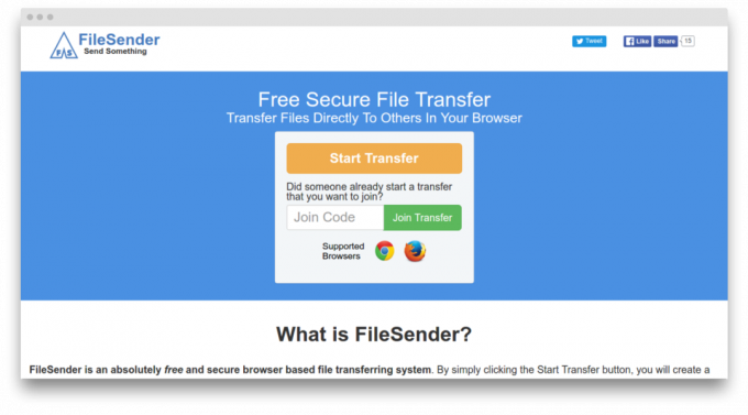 pantalla FileSender