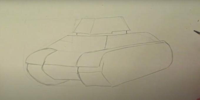 Cómo dibujar un tanque: agregar pistas