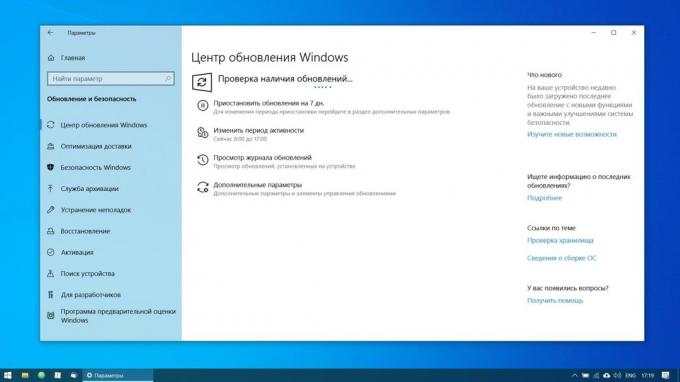 Configuración de Windows 10: Instalar la actualización