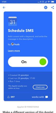 La planificación de SMS para Android: IFTTT