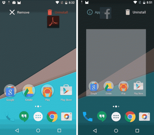 aplicación de Android M desinstalación