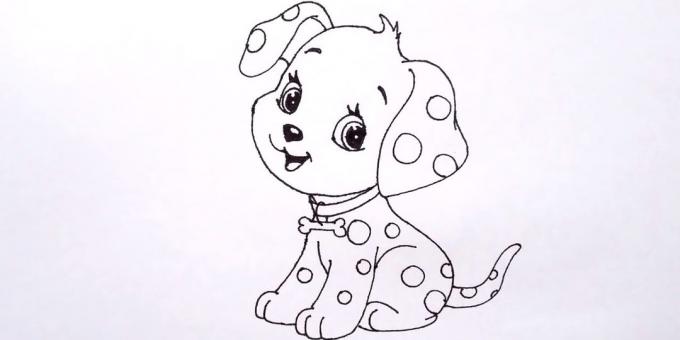 Cómo dibujar un perro sentado en el estilo de dibujos animados