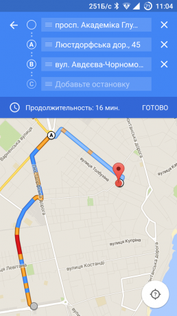 Google Maps: varios destinos
