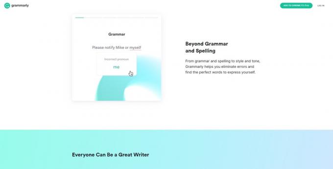 Revisor gramatical en línea: Grammarly