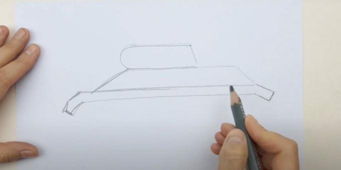 Cómo dibujar un tanque: delinear la parte superior 