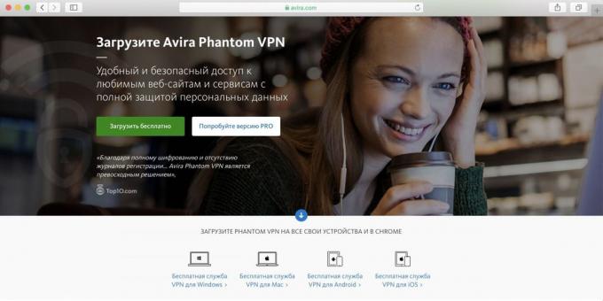 Mejor VPN gratuito para PC, Android y iPhone - Avira Phantom VPN