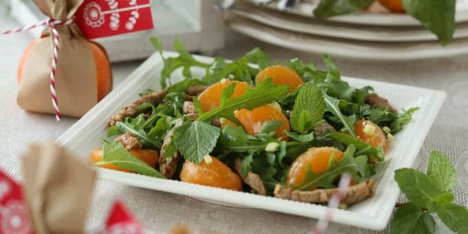 Ensalada con ternera y mandarinas