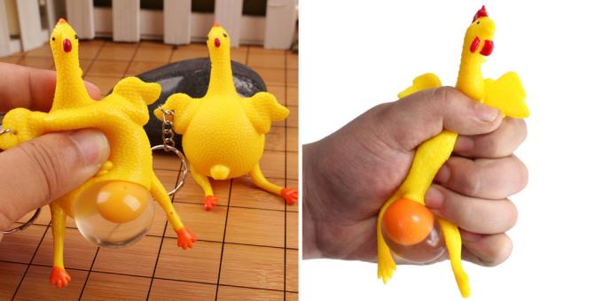 juguetes antiestrés en forma de un huevo de gallina que da a luz
