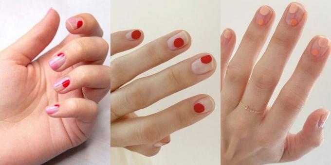 Ideas de manicura para uñas cortas: gotas.