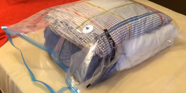 Equipaje de embalaje: bolsas de vacío