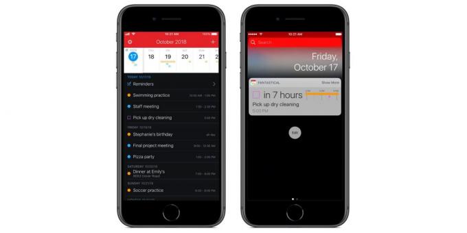 aplicaciones habilitadas rápidas comandos Siri en iOS 12: Fantastical