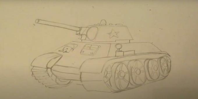 Cómo dibujar un tanque: dibuja las ruedas