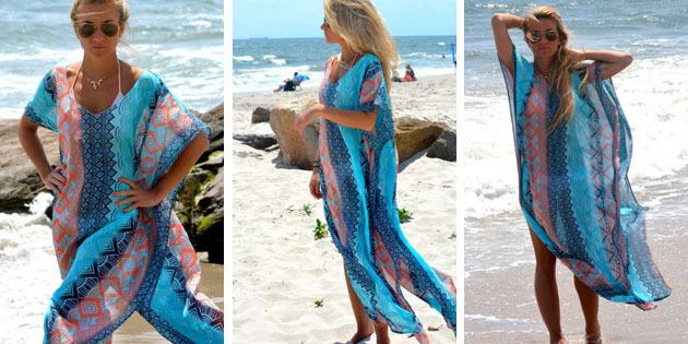 Vestido de playa: vestir con estampados geométricos