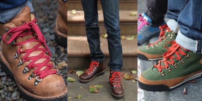 zapatos de los hombres de moda: botas de montaña en el estilo vintage