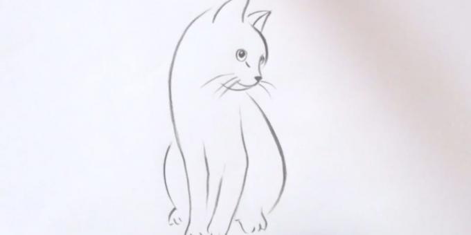 Cómo dibujar un gato que se sienta en un estilo realista