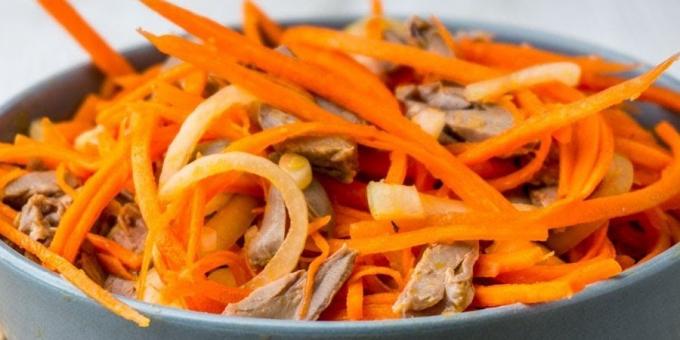 Recetas: Ensalada con corazones de pollo, frijoles y zanahorias de Corea