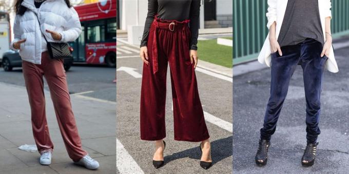venta de verano de ropa y calzado para la mujer: pantalones sueltos Velour