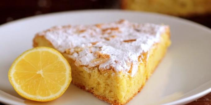 tarta de limón y almendra sin harina