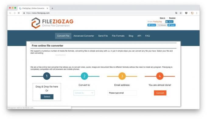 convertidores en línea: FileZigZag