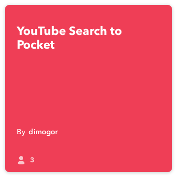 IFTTT Receta: YouTube Búsqueda de bolsillo