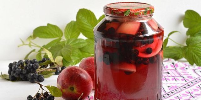 recetas chokeberry: Compota de chokeberry y manzanas para el invierno