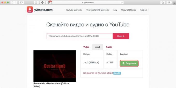 Cómo descargar música desde YouTube a través de servicios en línea y2mate