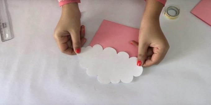 Tarjeta de cumpleaños con sus propias manos: Pegamento de la nube