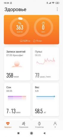 Huawei GT 2e: métricas de salud y estado físico en la aplicación