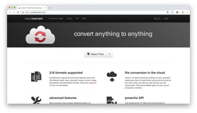 convertidores en línea: CloudConvert