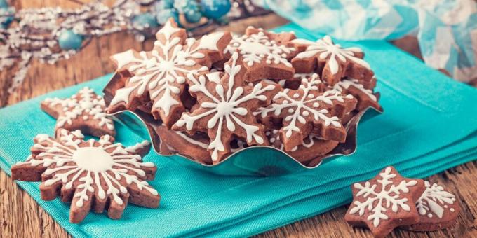 Galletas de jengibre con glaseado de chocolate blanco