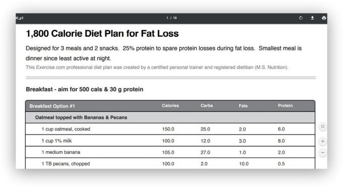 Exercise.com: Plan de Alimentos