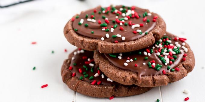 Cookies de Navidad con glaseado de chocolate