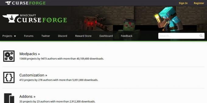 Moda dónde descargar Minecraft: CurseForge